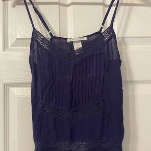 Blue adjustable spaghetti strap top